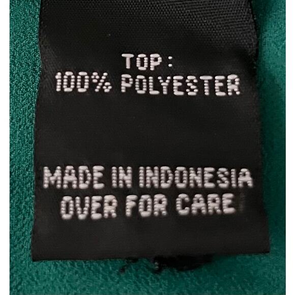 BCX 3/4 SLV PULL-OVER, RND NECKLINE SEMI-SHEER BLOUSE, WOMENS-L-GREEN/BLACK TRIM - Picture 11 of 12